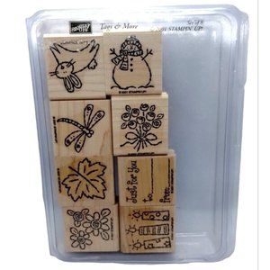 Stampin Up Tags and More Accessories 8 Piece Rubber Stamp Kit Mounted Seasonal